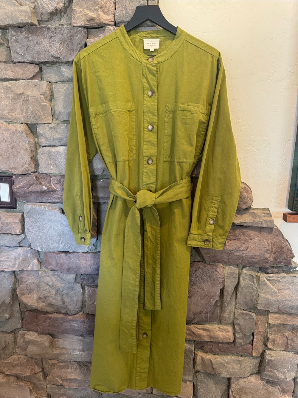 Sezane Belted Midi Dress
